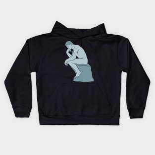 Rodin - The Thinker (blue version) Kids Hoodie